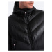 Čierna pánska prešívaná zimná bunda Ombre Clothing