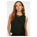 Trendyol Black Sleeveless Woven Linen Look Blouse