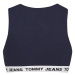 Tommy Jeans Top - TJW SUPER CROP V-LOGO WAISTAND modrý