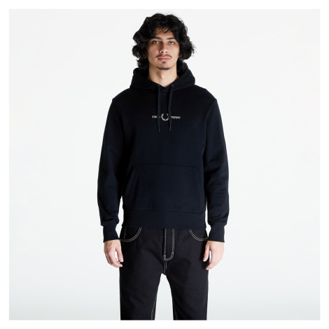 Mikina FRED PERRY Raised Graphic Hooded Sweatshirt Black