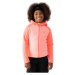 Dievčenská flisová mikina so zipsom 4F JUNIOR FLEECE-JWAW24TFLEF208-64N-SALMON CORAL NEON