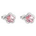 Strieborné náušnice perlička s krištálmi Swarovski ružová kytička 31255.3 light rose