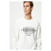 Koton Crew Neck Sweatshirt Slogan Printed Long Sleeve Ribbed