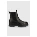 Topánky chelsea Buffalo Aspha Chelsea Mid dámske, čierna farba, na platforme