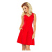 Dámske spoločenské šaty bez rukávov široká sukňa s vreckami červené - Červená - Numoco červená