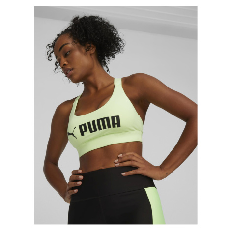 Puma Mid Impact Light Green Women's Sports Bra - Women