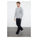 Trendyol Gray Slim Fit Crew Neck Raglan Sleeve Basic Knitwear Sweater