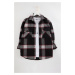 Trendyol Black Regular Fit Winter Checkered Lumberjack Shirt Jacket