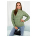 Sweater with decorative knitting - dark mint