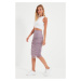 Trendyol Lilac Draped Tulle Knitted Skirt