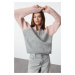 Trendyol Pink Color Block Zippered Knitwear Sweater