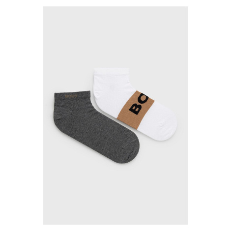 Ponožky BOSS (2-pak) pánske, šedá farba, 50467747 Hugo Boss