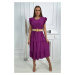 Dress with ruffles dark purple