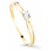 Cutie Diamonds Trblietavý zásnubný prsteň zo žltého zlata s briliantom DZ8027-00-X-1 49 mm
