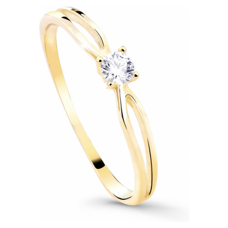 Cutie Diamonds Trblietavý zásnubný prsteň zo žltého zlata s briliantom DZ8027-00-X-1 60 mm Cutie Jewellery