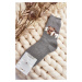 Warm cotton socks with teddy bear, dark grey