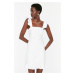 Trendyol White Flounce Woven Dress