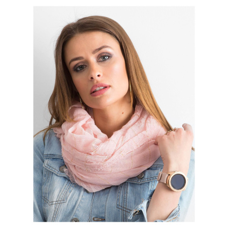 Scarf with shiny thread, light pink