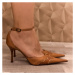 Dámske kožené hnedé sandále VIKI