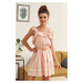 Powder mini dress with frills