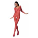 Passion BS077 red - Bodystocking Farba: Červená