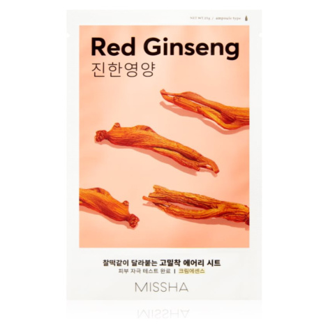 Missha Airy Fit Red Ginseng plátenná maska s hydratačným a revitalizačným účinkom