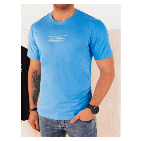 Men's T-shirt with print light blue Dstreet