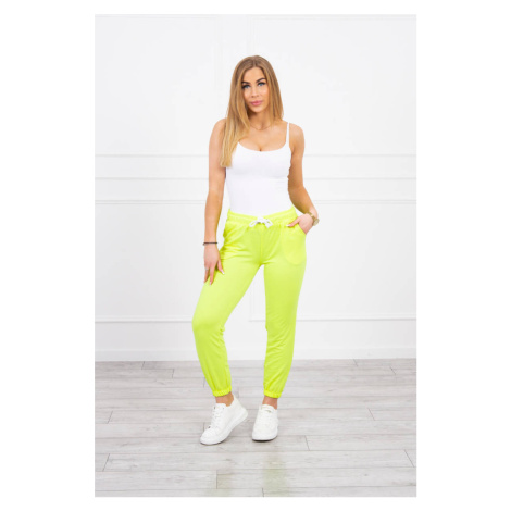 Cotton trousers yellow neon color