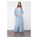 Trendyol Light Blue 100% Tencel™ Oversize Denim Modest Trench Coat