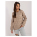 Wholesale Beige Women's Oversize Long Sleeve Sweater