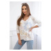 Blouse with floral motif of beige color