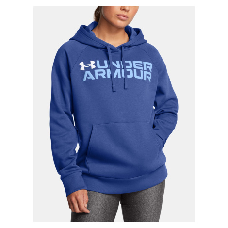 Dámska mikina Under Armour Rival Fleece Wordmark Hoodie-BLU