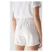 Rifľové krátke nohavice Medicine dámske, biela farba, jednofarebné, vysoký pás