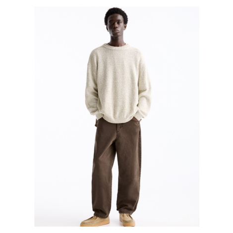 Pull&Bear Sveter  kiwi / biela Pull & Bear