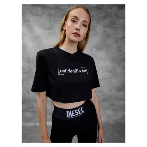 Black Women's Cropped Diesel T-Shirt - Women