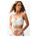 Trendyol Bride White Embroidery Lace Detailed Rope Strap Covered Knitted Bra