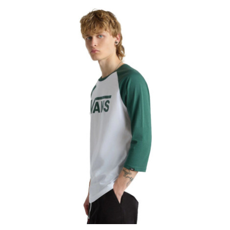 Pánske tričko s krátkym rukávom VANS CLASSIC RAGLAN-WHITE-BISTRO GREEN