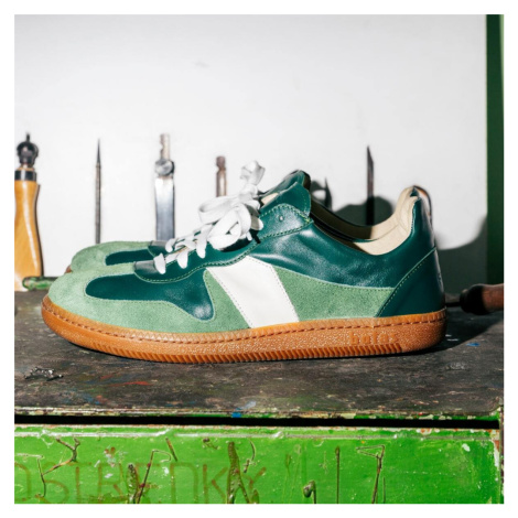Botas × Footshop Green - Pánske kožené tenisky / botasky zelené, ručná výroba