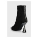 Členkové topánky Karl Lagerfeld DEBUT dámske, čierna farba, na podpätku, KL32061