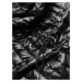 Čierna lesklá dámska prešívaná bunda (N-6107-1)