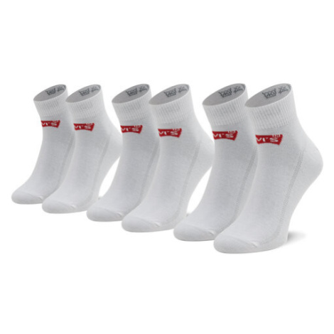 Levi's® Súprava 3 párov vysokých ponožiek unisex 903051-001 Biela Levi´s