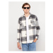 LC Waikiki Men's Regular Fit Long Sleeve Plaid Gabardine Shirt Jacket