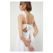 Šaty Abercrombie & Fitch biela farba, maxi, áčkový strih