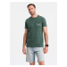 Ombre Streetstyle men's cotton t-shirt with pocket print - dark green