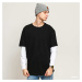 Tričko Urban Classics Oversized Shaped Double Layer LS Tee Black/ White