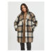 Beige-brown women's plaid winter coat VILA Ofelia - Women