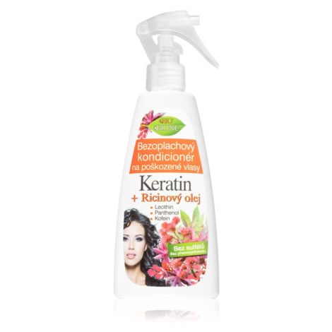 Bione Cosmetics Keratin + Ricinový olej regeneračný bezoplachový kondicionér na vlasy