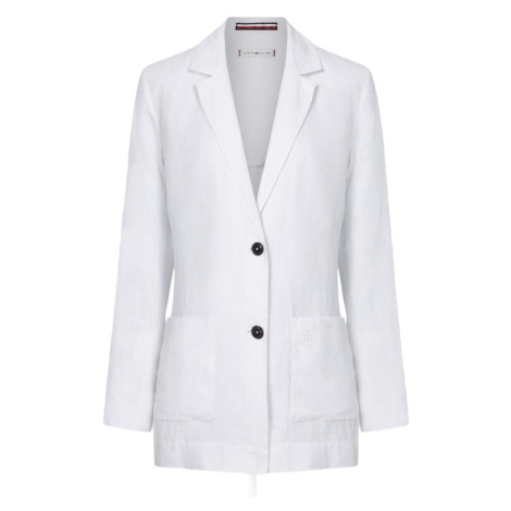 Tommy Hilfiger Sako - LINEN RELAXED SB BLAZER biele