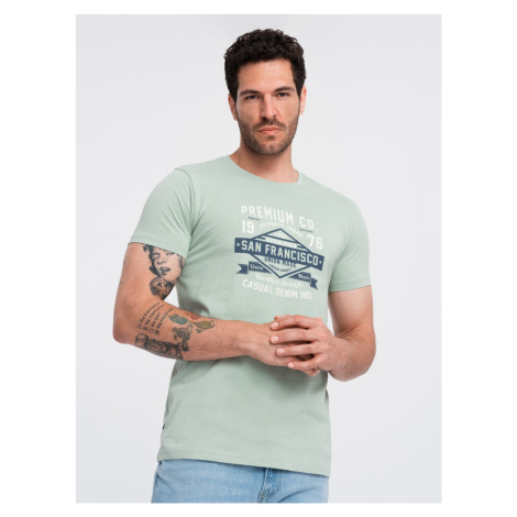 Ombre San Francisco men's printed cotton t-shirt - mint