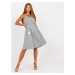 Svetlosivé mini šaty s pletenými ramienkami DHJ-SK-20067.96-gray